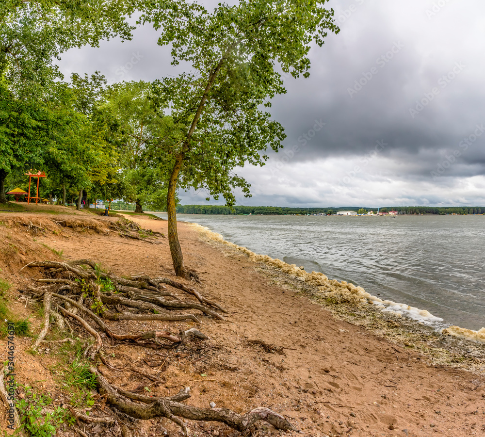Windy weather on the shore of the Minsk Sea reservoir. Windy weather on the shore of the Minsk Sea reservoir.