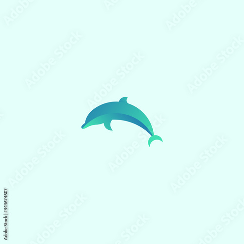 logo image of a dolphin animal  with a simple shape.