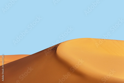Fototapeta landscape of golden sand dune in sahara desert