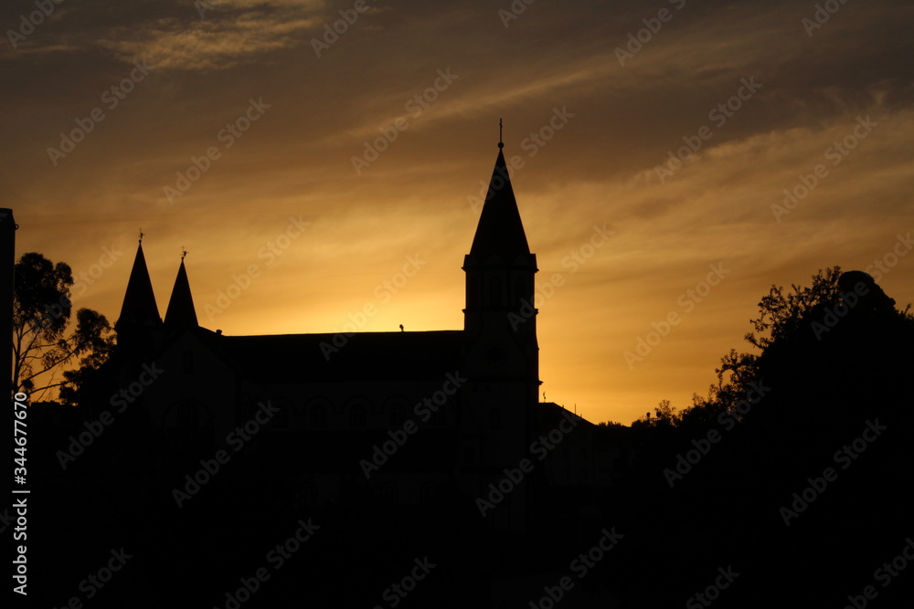 church at sunset, Puerto Varas chile