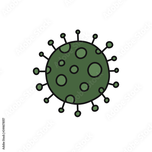 coronavirus doodle icon, vector illustration