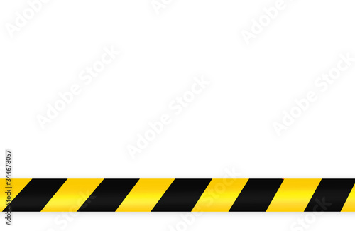 Black and yellow warning tapes on white background . Quarantine. Stop coronavirus, covid-19, border closed, do not cross. Banner.Copy space for text.