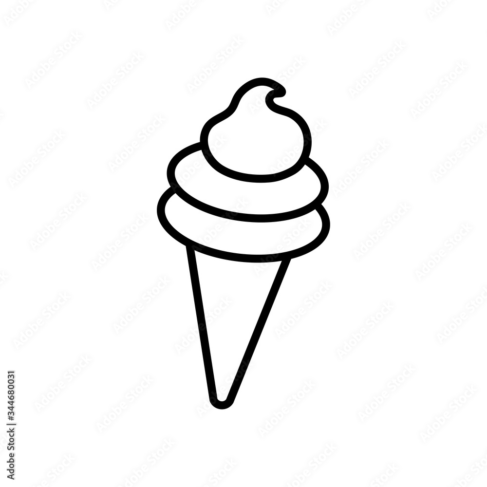 ice cream cone icon, line style ice cream cone icon, line style