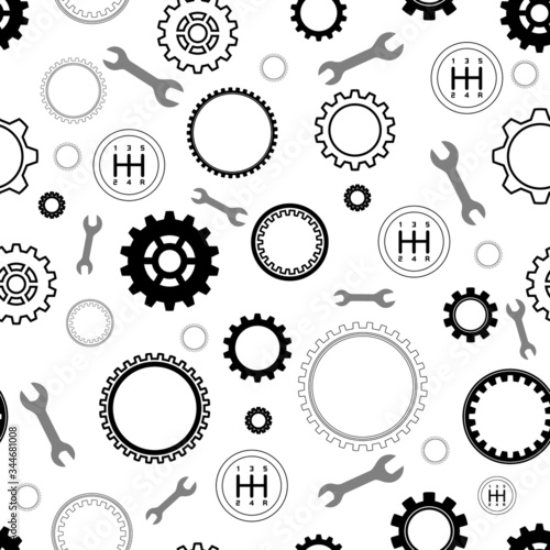 Cogwheel pattern grey on the white background	