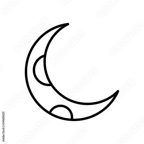 half moon icon, line style
