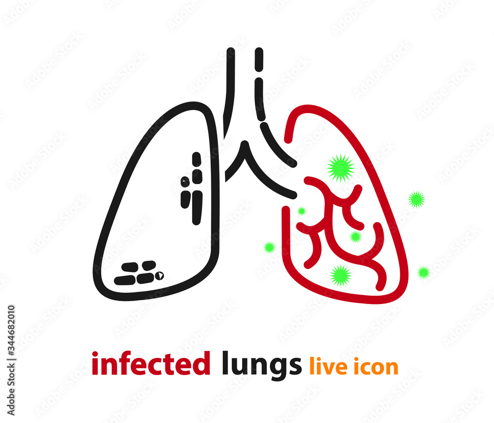 Lungs symbol design. Human lung flat vector health concept with virus. Lungs symbol design. Human lung flat vector health concept with virus.