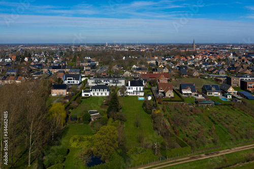 Aerial view of a residential area in Sint Niklaas, Belgium photo