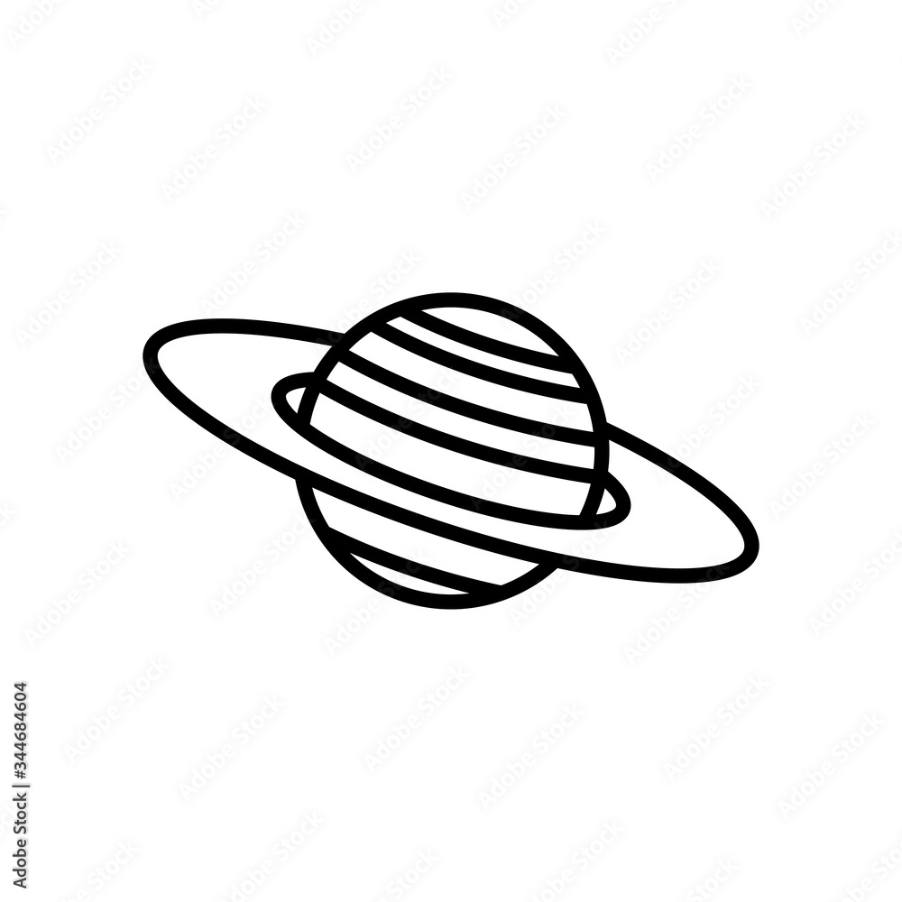saturn planet icon, line style saturn planet icon, line style