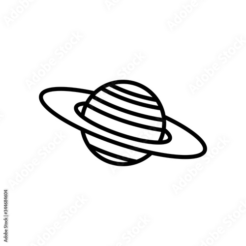 saturn planet icon, line style