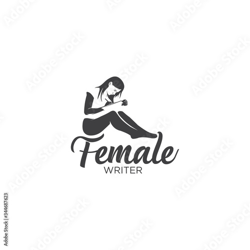 female writer silhouette