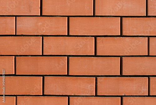 Red brick wall, natural masonry