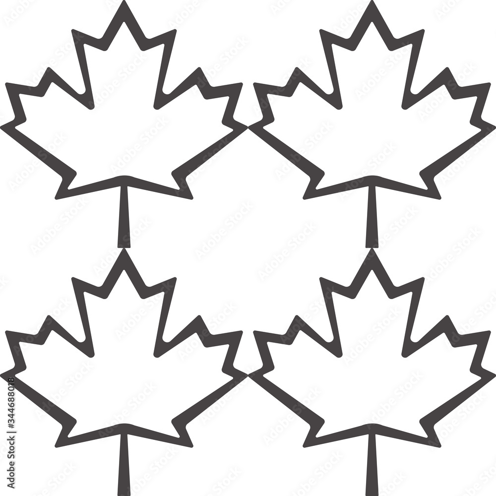 Silhouette of the maple leaf. Seamless pattern hand drawn leaf. Silhouette of the maple leaf. Seamless pattern hand drawn leaf.