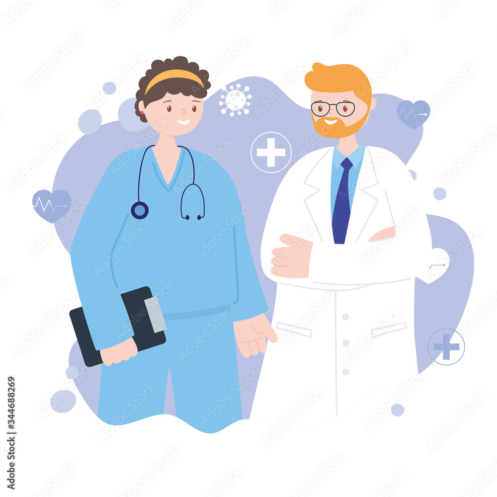 doctors and nurses, senior physician and female nurse team medical doctors and nurses, senior physician and female nurse team medical
