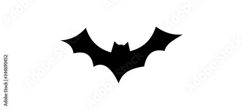 Bat Silhouette On White Background