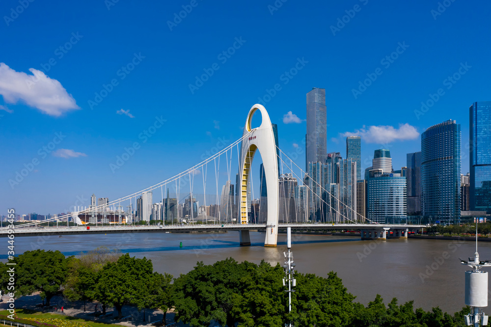 Obraz premium Aerial photography of Guangzhou City Scenery in China