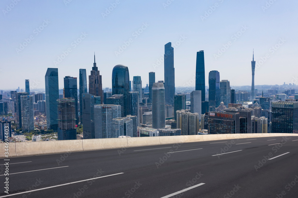 Expressway with urban scenery background in Guangzhou Expressway with urban scenery background in Guangzhou