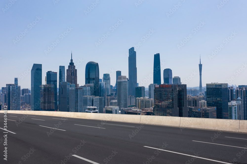 Expressway with urban scenery background in Guangzhou Expressway with urban scenery background in Guangzhou
