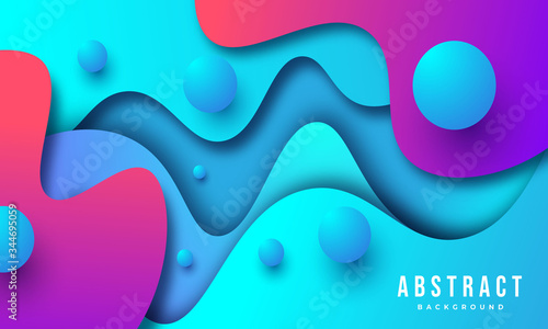 Abstract Geometric background with colorful waves