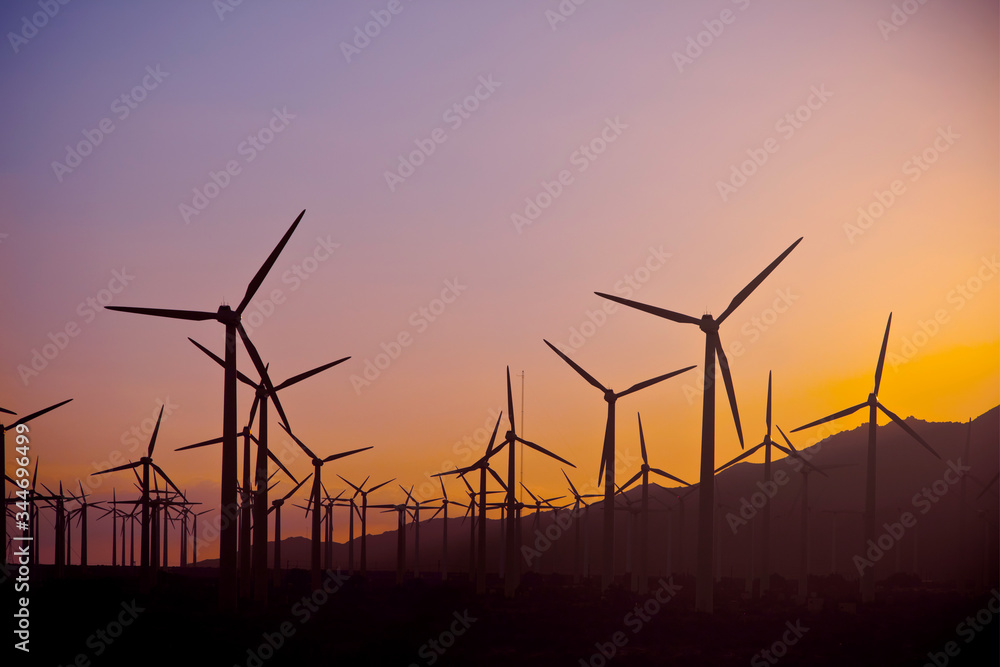 Wind Turbines at Sunset