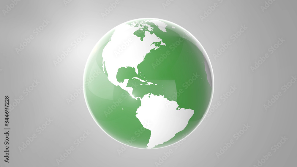 Green earth globe rotating, infinite scene. Green earth globe rotating, infinite scene.