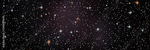 Night sky vector background with star cluster, nebula and galaxies