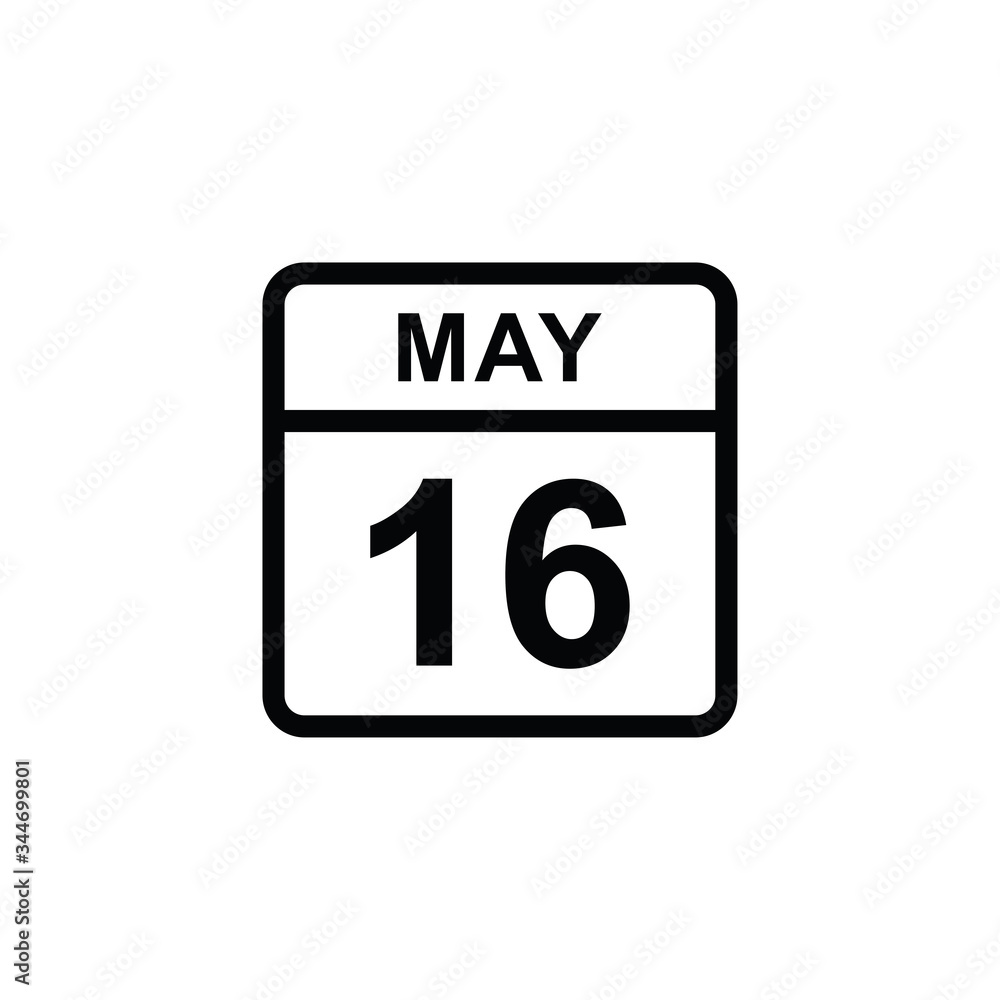 calendar - May 16 icon illustration isolated vector sign symbol calendar - May 16 icon illustration isolated vector sign symbol