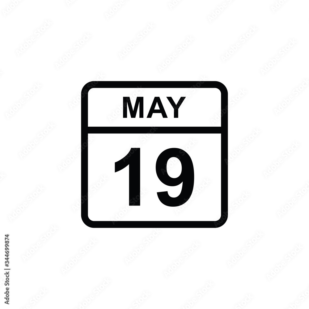 calendar - May 19 icon illustration isolated vector sign symbol calendar - May 19 icon illustration isolated vector sign symbol