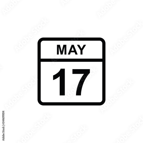 calendar - May 17 icon illustration isolated vector sign symbol
