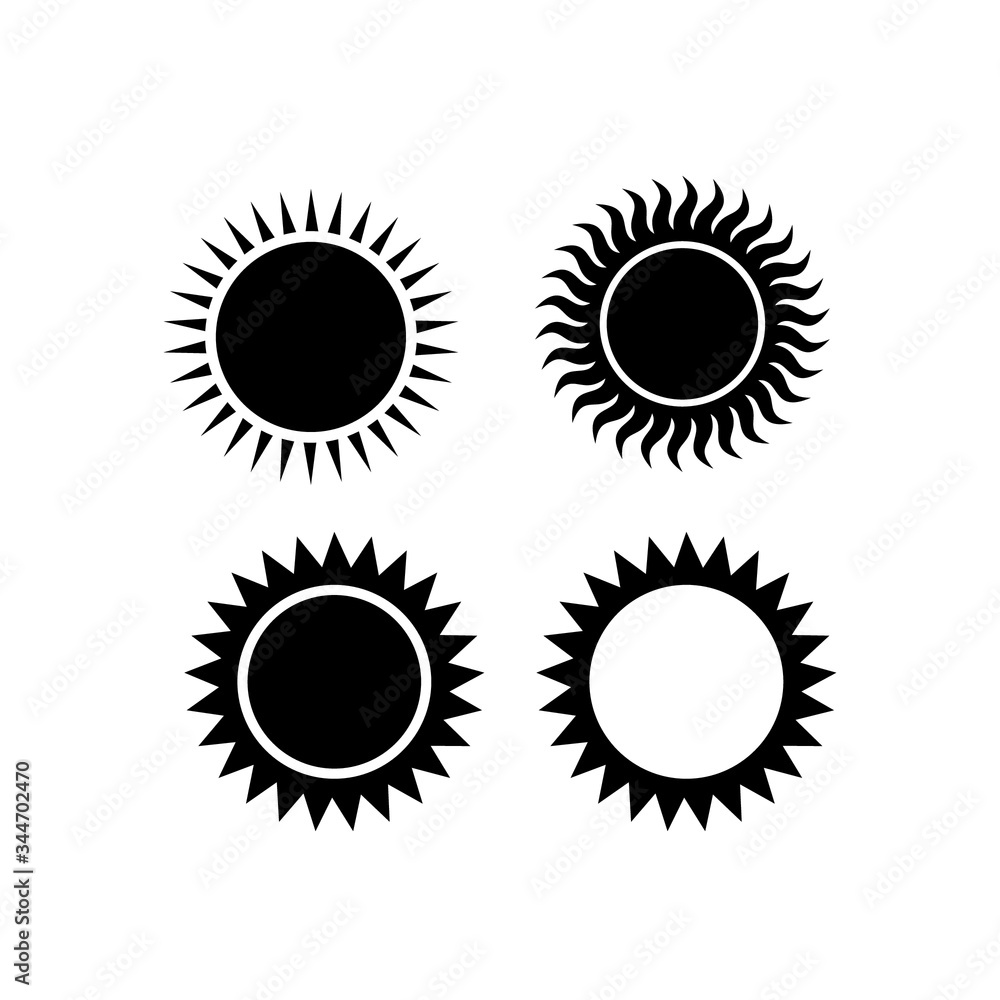 set of sun icons set of sun icons