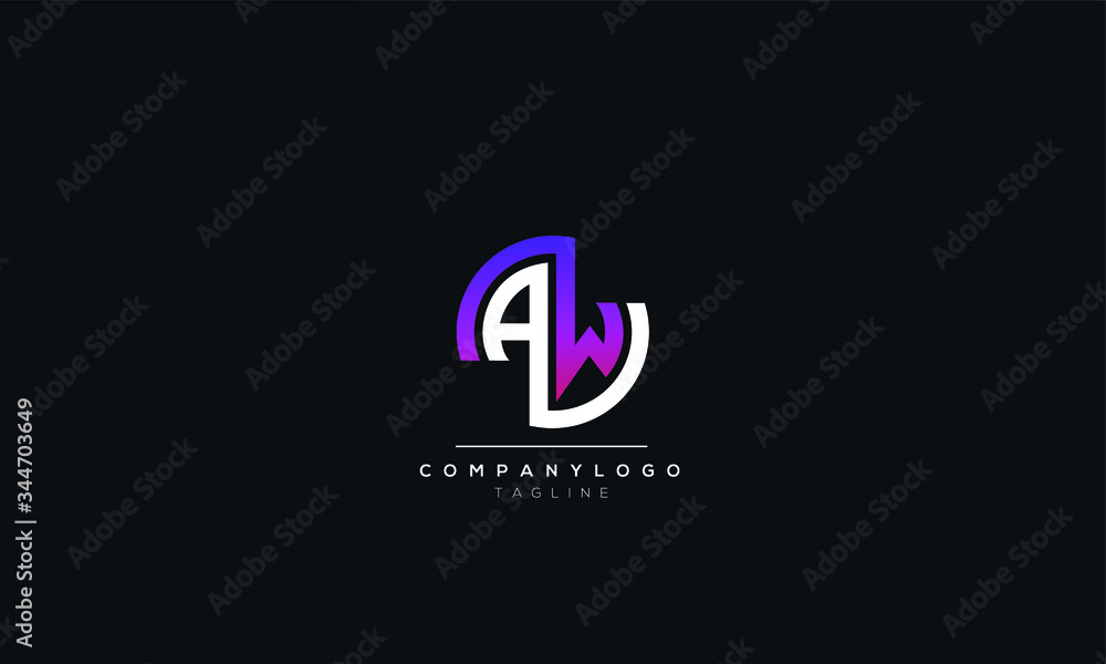 AW Letter Logo Design Icon Vector Symbol