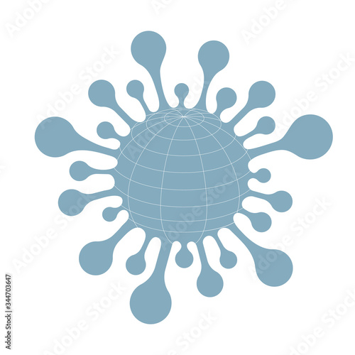 Coronavirus icon like the planet isolated on white background. Vector illustration.