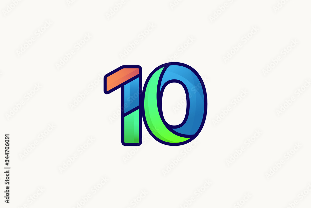 Happy 10 years anniversary logo template. Happy 10 years anniversary logo template.