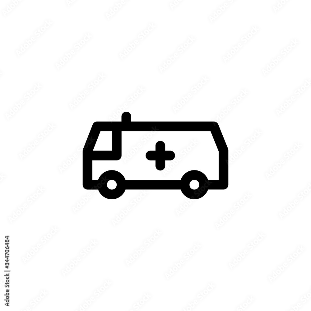 Ambulance Medical Outline Icon Logo Vector Illustration
