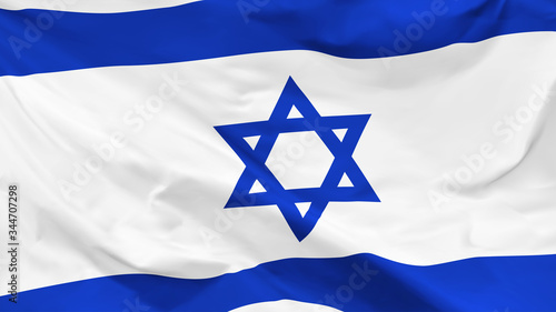 Fragment of a waving flag of the State of Israel in the form of background, aspect ratio with a width of 16 and height of 9, vector