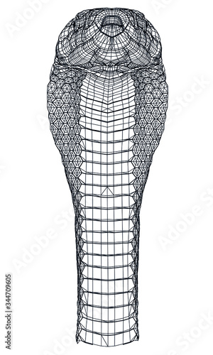 Snake polygonal lines illustration. Abstract vector snake on the white background