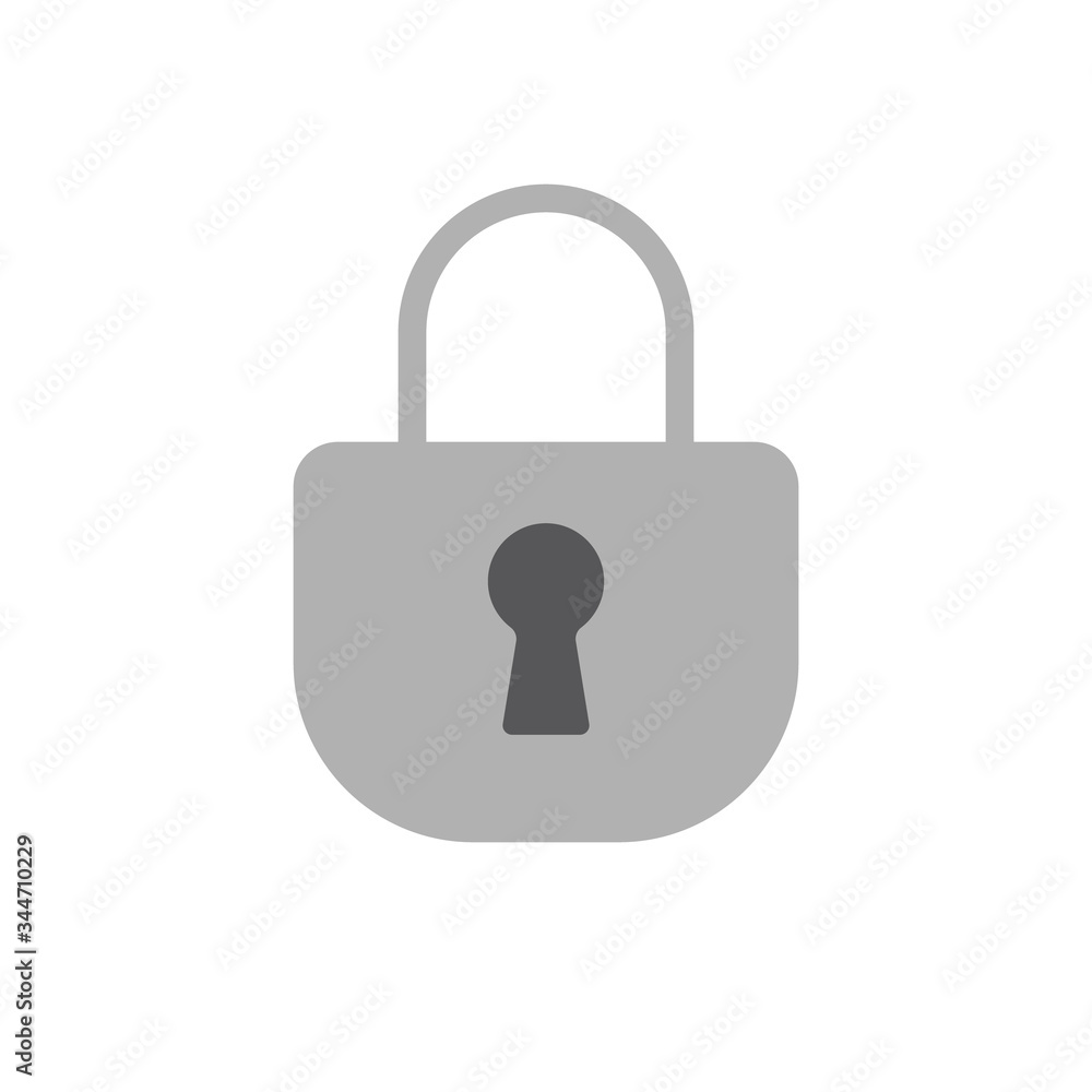 Padlock icon, symbol of security and safety. Lock pictogram.