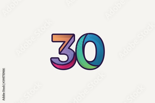 30 years anniversary logo template.