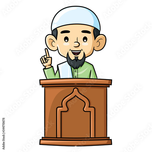 Cartoon of cleric giving lecture.