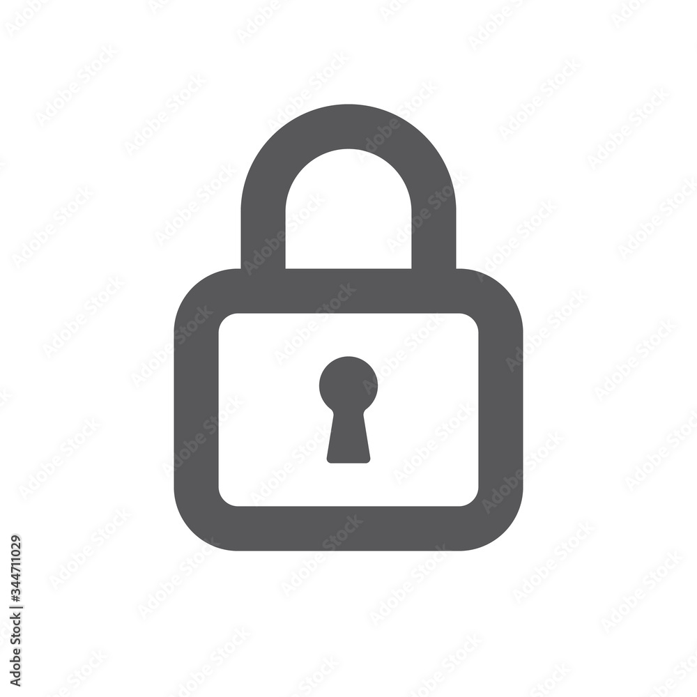 Padlock linear icon, symbol of security and safety. Lock pictogram. Padlock linear icon, symbol of security and safety. Lock pictogram.