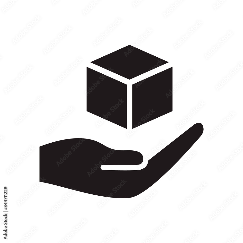 Hand and box icon in trendy flat style design. Vector graphic illustration. Suitable for website design, logo, mobile app, Infographic, and more. Hand and box icon in trendy flat style design. Vector graphic illustration. Suitable for website design, logo, mobile app, Infographic, and more.