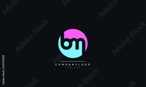 bm Letter Logo Design Icon Vector Symbol