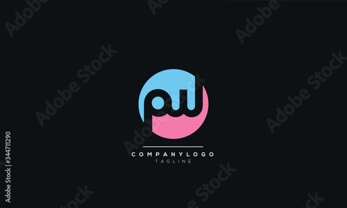 pw Letter Logo Design Icon Vector Symbol