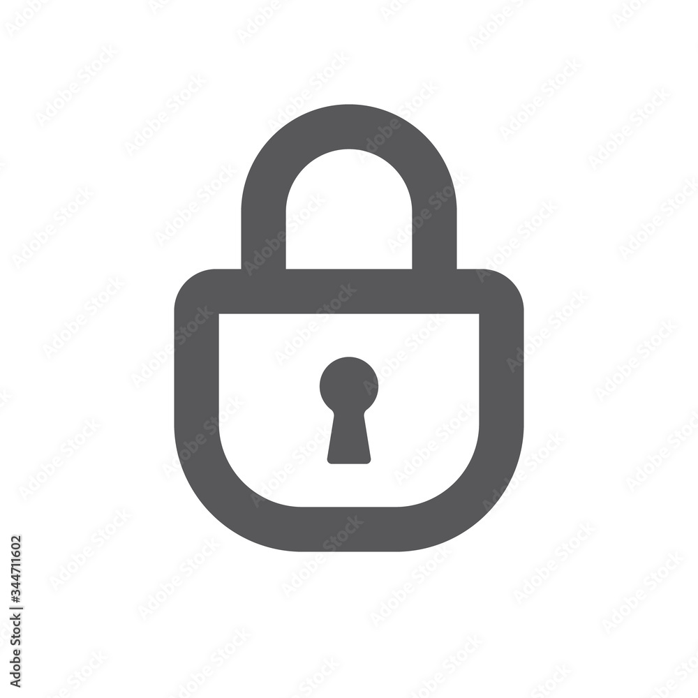 Padlock linear icon, symbol of security and safety. Lock pictogram. Padlock linear icon, symbol of security and safety. Lock pictogram.