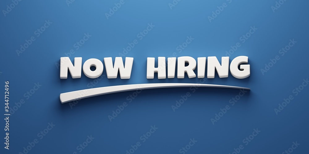 Now Hiring Writing. 3D Render Illustration Now Hiring Writing. 3D Render Illustration