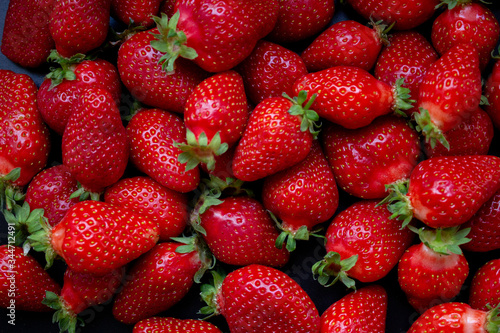a lot of fresh juicy strawberries