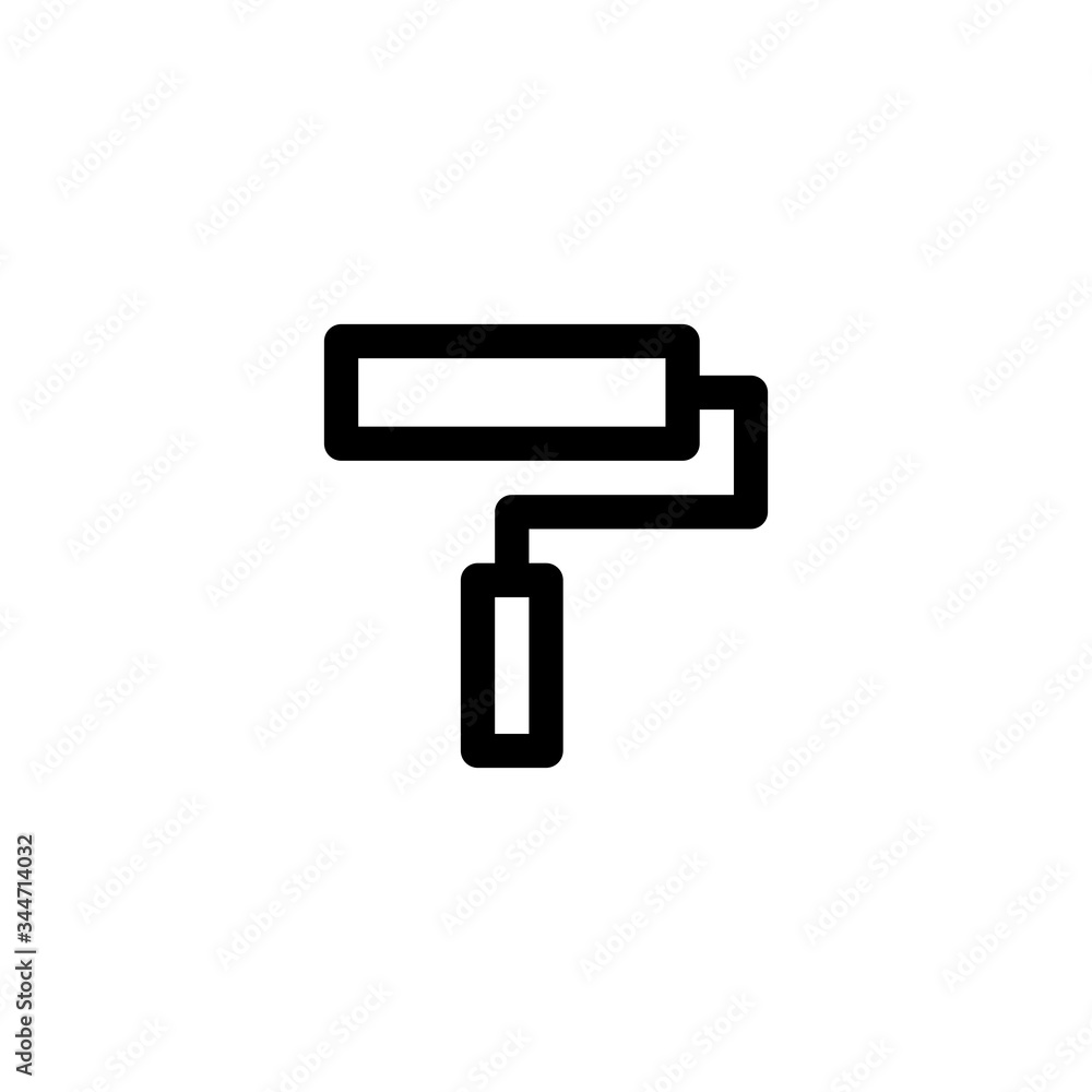 Paint Roller Industrial Outline Icon Logo Vector Illustration
