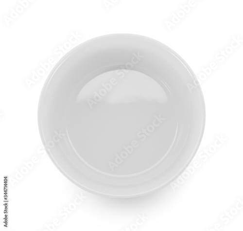topview empty bowl on white background