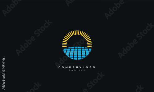 Sun solar energy logo design template. solar tech logo designs, Idea logo design inspiration