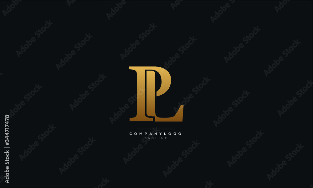 PL LP P L Letter Logo Design Icon Vector Symbol Stock Vector | Adobe Stock