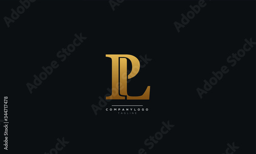 PL LP P L Letter Logo Design Icon Vector Symbol
